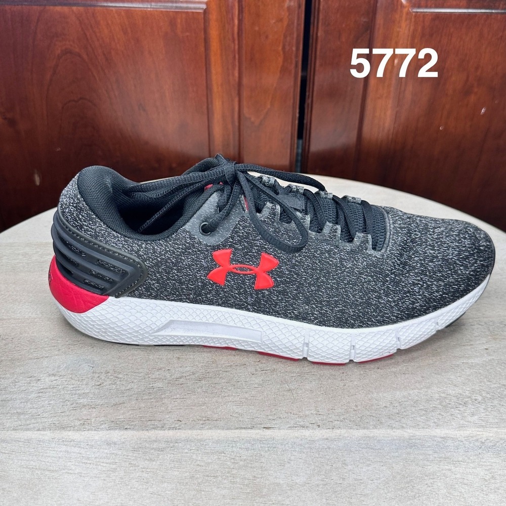 Under Armour Charged Rogue Mens Size 9.5 Black Red Running Athletic Sneakers